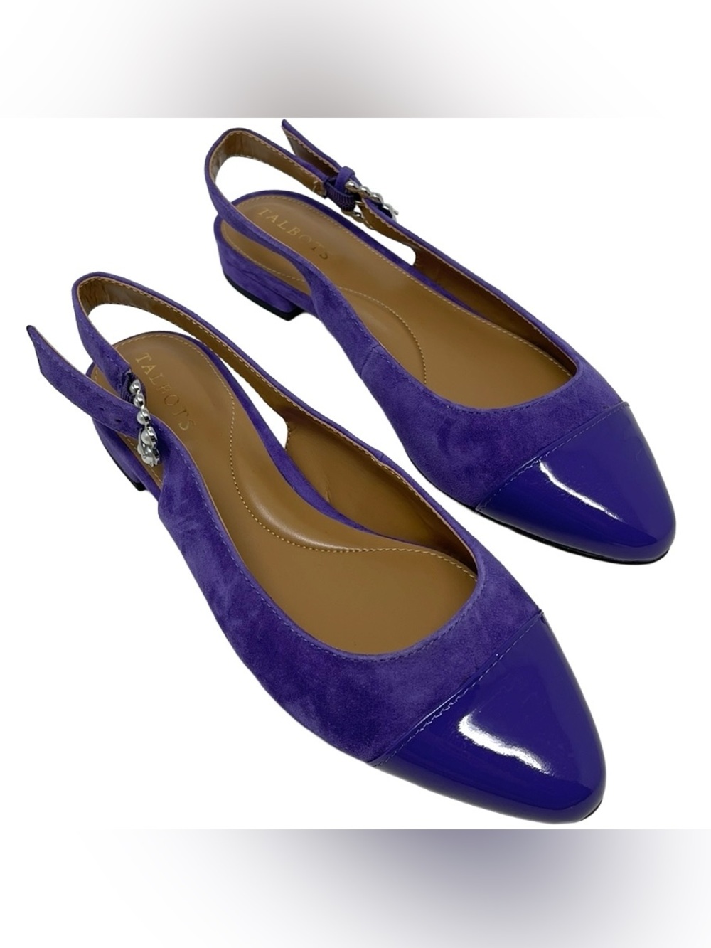 Talbots “Edison” Purple Suede Cap Toe Slingback Flats Women’s Size 7M